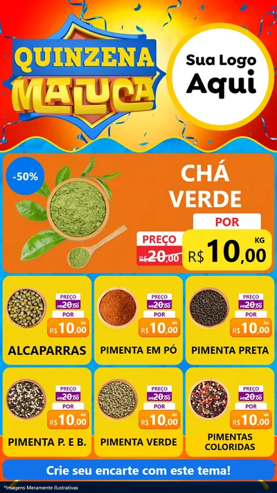 Modelo de Rede Social para Stories com o tema Quinzena Maluca para Produtos Naturais