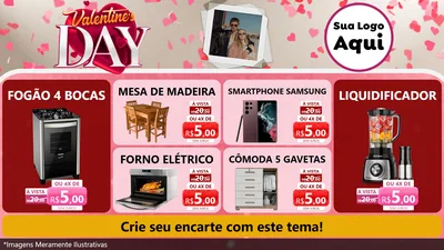 Modelo de TV para TV Horizontal com o tema Valentine's Day para Móveis e Eletro