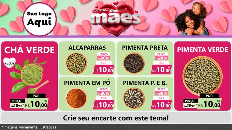 Modelo de TV para TV Horizontal com o tema Dia das Mães para Produtos Naturais