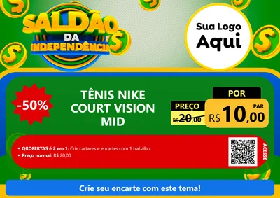 Modelo de Cartaz para Cartaz A4 Horizontal com o tema Saldão da Indepêndencia para Calçados