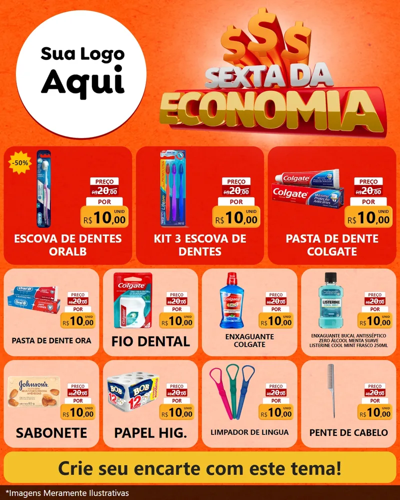 Modelo de Rede Social para Feed Instagram com o tema Sexta da Economia para Higiene Pessoal