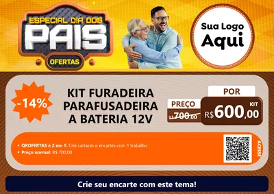 Modelo de Cartaz para Cartaz A4 Horizontal com o tema Especial Dia dos Pais para Maquinas e Ferramentas