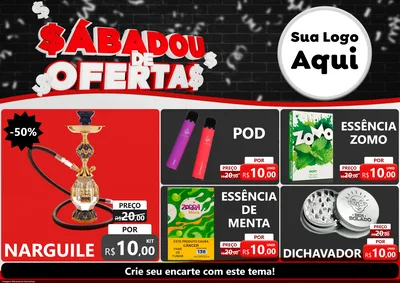 Modelo de Encarte para Encarte A4 Horizontal com o tema Sabadou de Ofertas para Tabacaria