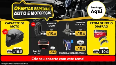 Modelo de TV para TV Horizontal com o tema Ofertas Especiais Auto e Motopeças para Moto peças
