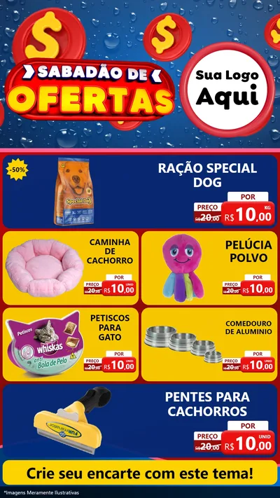 Modelo de TV para TV Vertical com o tema Sabadão de Ofertas para Pet Shop