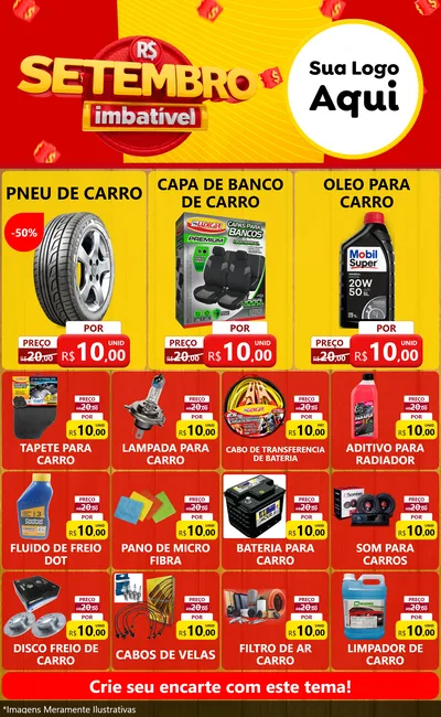 Modelo de Encarte para Encarte Grande com o tema Setembro Imbatível para Auto peças