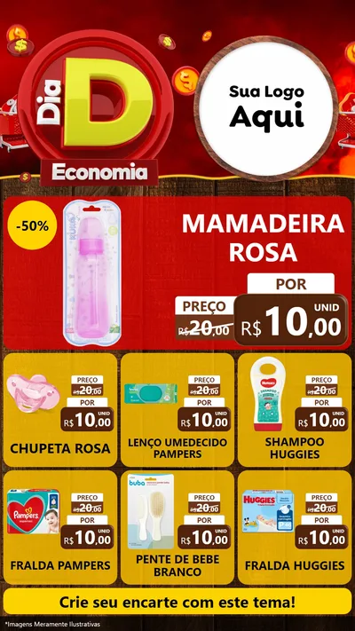 Modelo de Rede Social para Stories com o tema Dia D Economia para Bebês