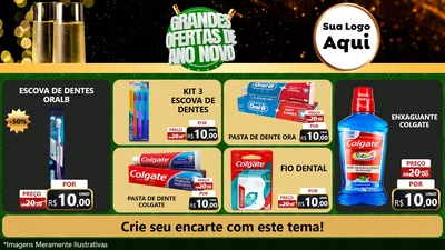 Modelo de TV para TV Horizontal com o tema Grandes Ofertas de Ano Novo para Higiene Pessoal