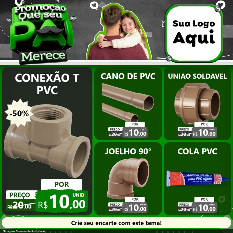 Modelo de Rede Social para Feed Facebook com o tema Promoção Que seu Pai Merece para Tubos e conexões