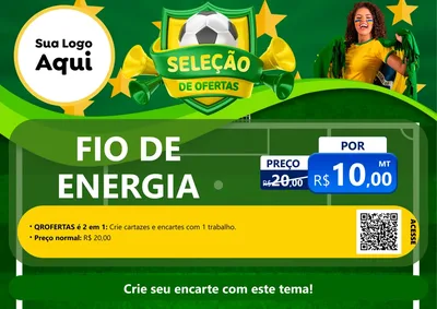 Modelo de Cartaz para Cartaz A4 Horizontal com o tema Seleção de Ofertas - Copa para Materiais Elétricos