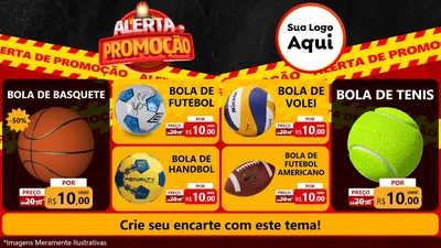 Modelo de TV para TV Horizontal com o tema Alerta de Promoção para Artigos Esportivos