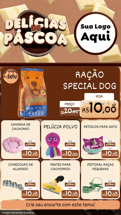 Modelo de Rede Social para Stories com o tema Delícias de Páscoa para Pet Shop