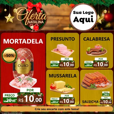 Modelo de Rede Social para Feed Facebook com o tema Ofertas Natalina para Frios e Laticínios