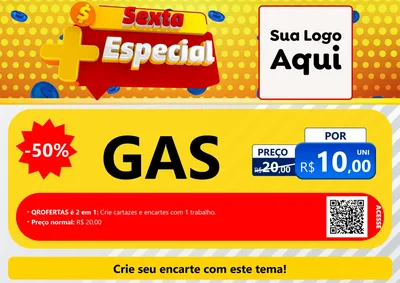 Modelo de Cartaz para Cartaz A4 Horizontal com o tema Sexta Mais Especial para Água e gás