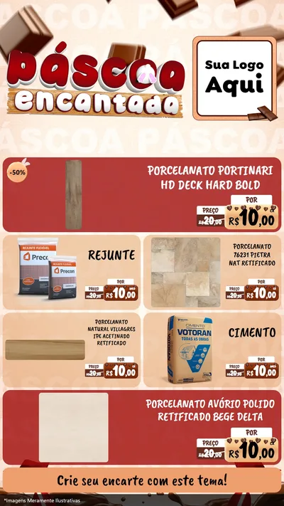 Modelo de TV para TV Vertical com o tema Páscoa Encantada para Pisos e revestimentos
