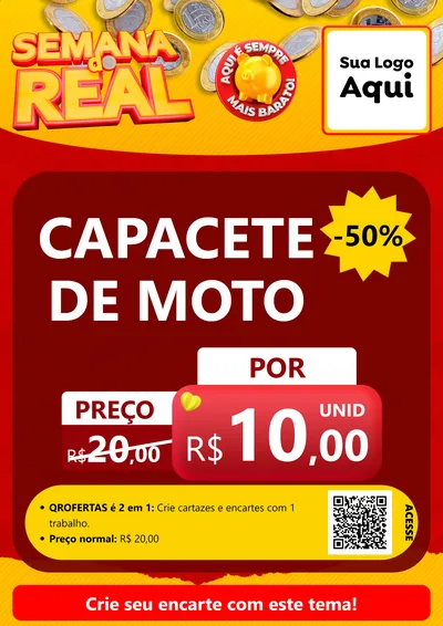 Modelo de Cartaz para Cartaz A4 Vertical com o tema Semana do Real para Moto peças
