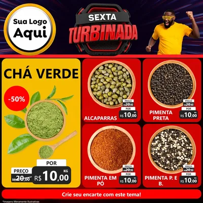 Modelo de Rede Social para Feed Facebook com o tema Sexta Turbinada para Produtos Naturais