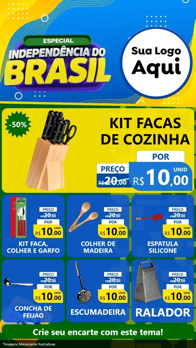 Modelo de Rede Social para Stories com o tema Especial Independência do Brasil para Utilidades Domésticas