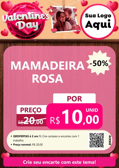Modelo de Cartaz para Cartaz A4 Vertical com o tema Valentine's Day para Bebês