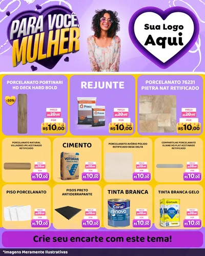 Modelo de Rede Social para Feed Instagram com o tema Para Você, Mulher para Pisos e revestimentos