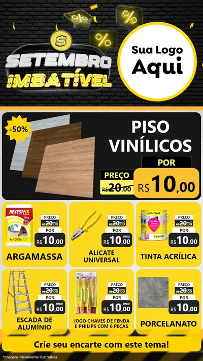 Modelo de Rede Social para Stories com o tema Setembro Imbatível para Material para Construção