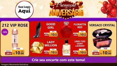 Modelo de TV para TV Horizontal com o tema Promoção de Aniversário para Perfumes