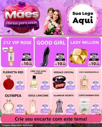 Modelo de Rede Social para Feed Instagram com o tema Dia das Mães Ofertas para Você! para Perfumes