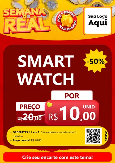 Modelo de Cartaz para Cartaz A4 Vertical com o tema Semana do Real para Informática