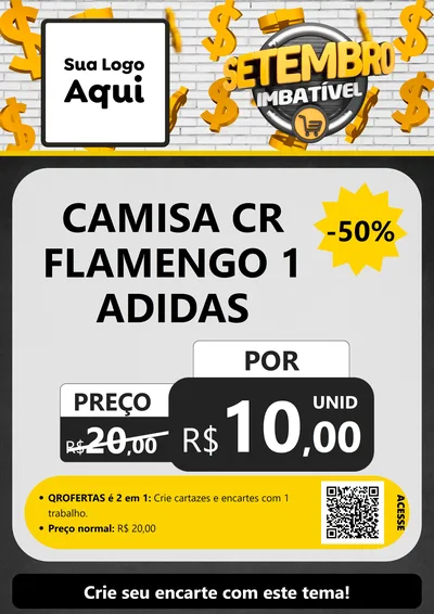 Modelo de Cartaz para Cartaz A4 Vertical com o tema Setembro Imbatível para Roupas e acessórios