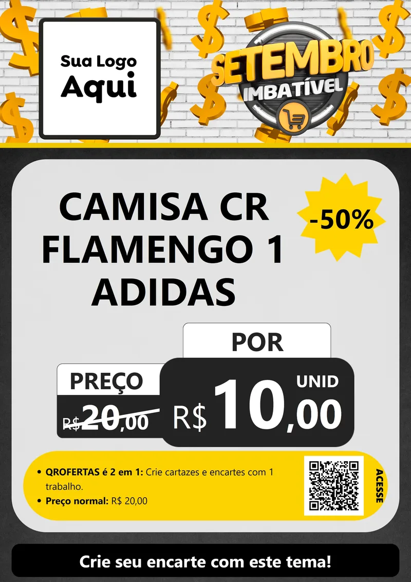 Modelo de Cartaz para Cartaz A4 Vertical com o tema Setembro Imbatível para Roupas e acessórios
