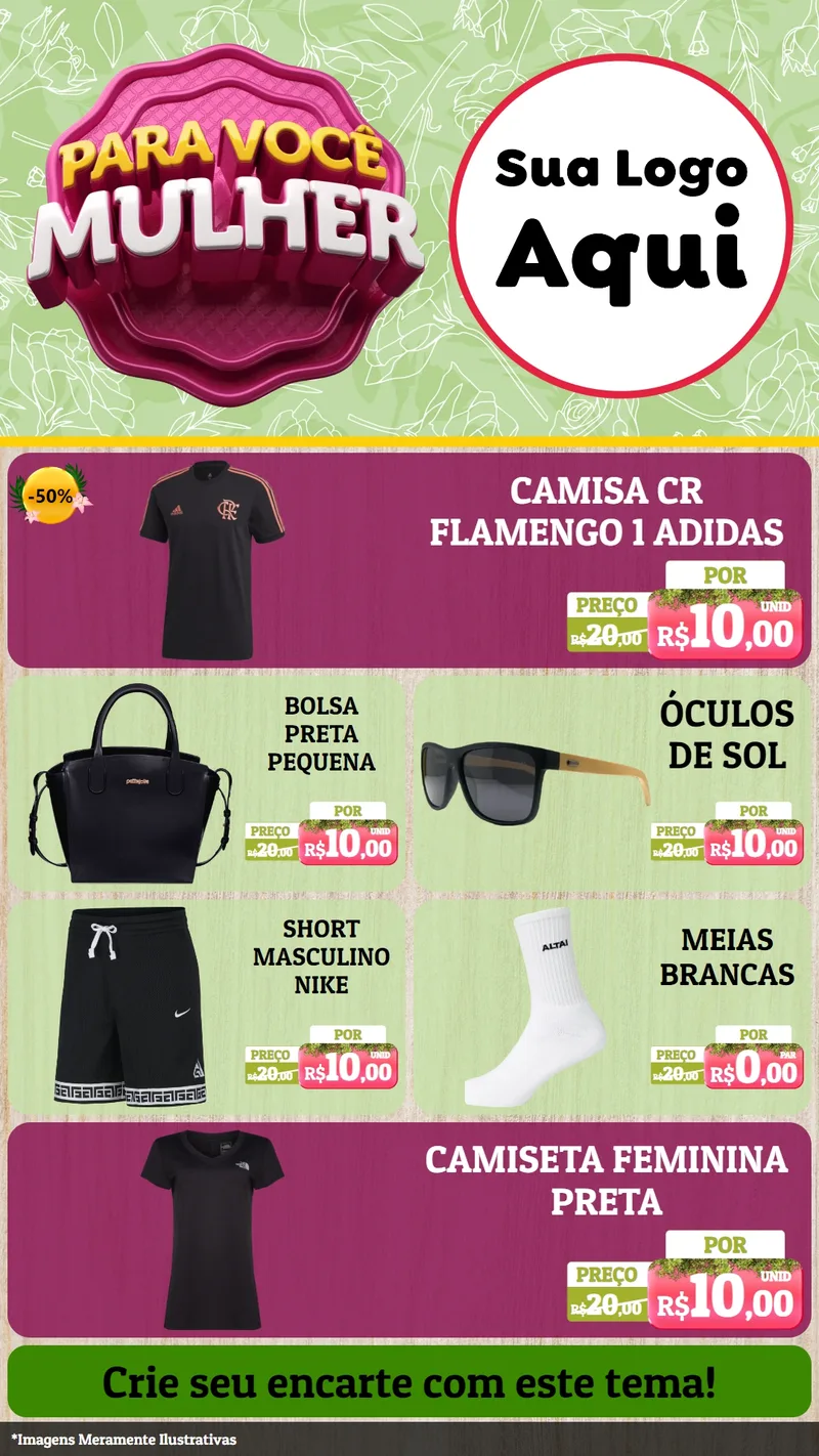 Modelo de TV para TV Vertical com o tema Para Você Mulher para Roupas e acessórios