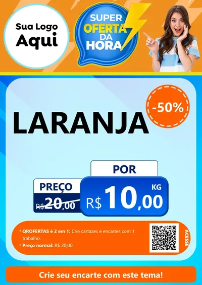 Modelo de Cartaz para Cartaz A4 Vertical com o tema Super Oferta da Hora para Hortifrúti