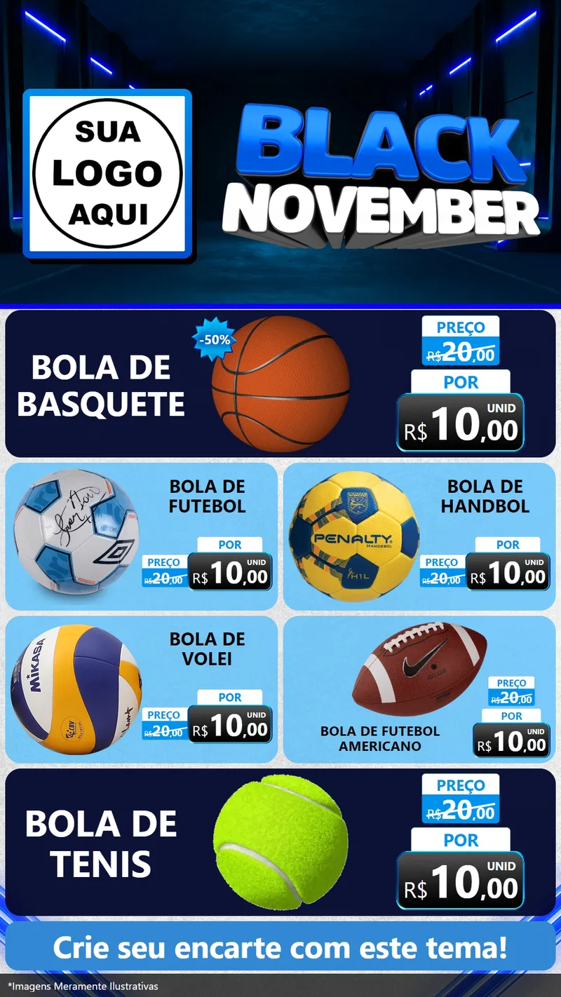 Modelo de TV para TV Vertical com o tema Black November para Artigos Esportivos
