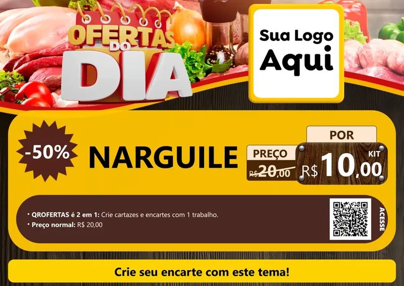 Modelo de Cartaz para Cartaz A4 Horizontal com o tema Ofertas do Dia para Tabacaria
