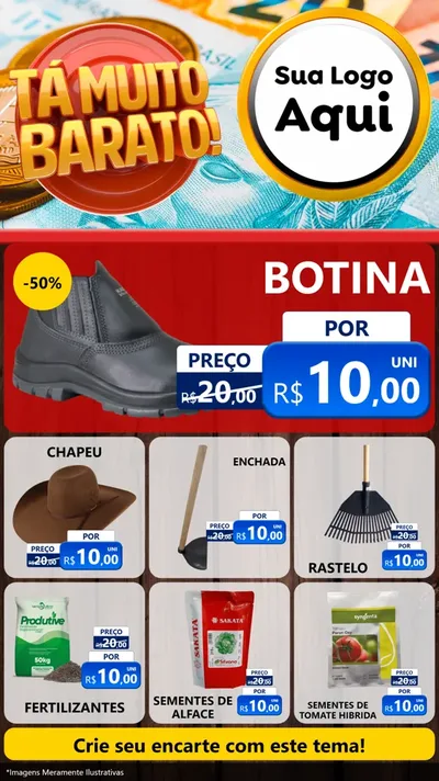 Modelo de Rede Social para Stories com o tema Está Muito Barato para Agropecuária