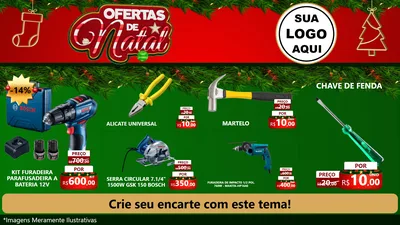 Modelo de TV para TV Horizontal com o tema Ofertas de Natal para Maquinas e Ferramentas