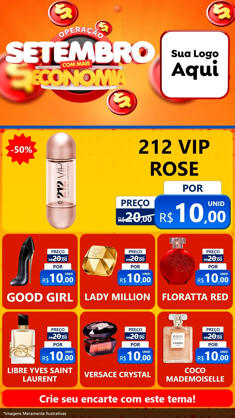 Modelo de Rede Social para Stories com o tema Operação Setembro Com Muita Economia para Perfumes