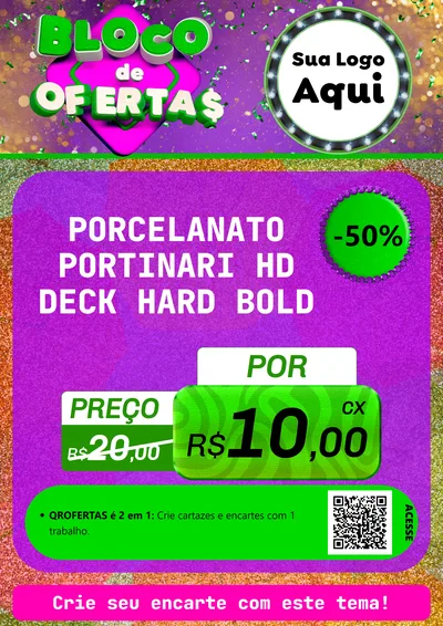 Modelo de Cartaz para Cartaz A4 Vertical com o tema Bloco de Ofertas para Pisos e revestimentos