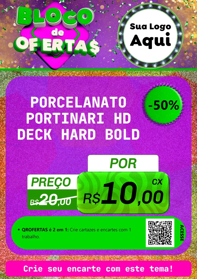Modelo de Cartaz para Cartaz A4 Vertical com o tema Bloco de Ofertas para Pisos e revestimentos
