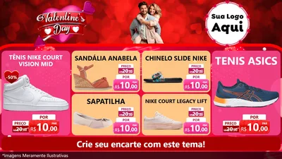 Modelo de TV para TV Horizontal com o tema Valentine's Day para Calçados