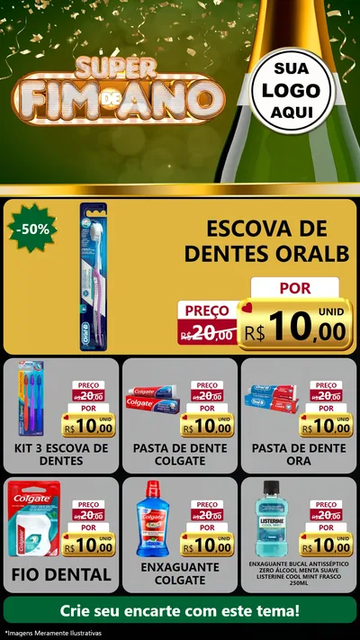 Modelo de Rede Social para Stories com o tema Super Fim de Ano para Higiene Pessoal