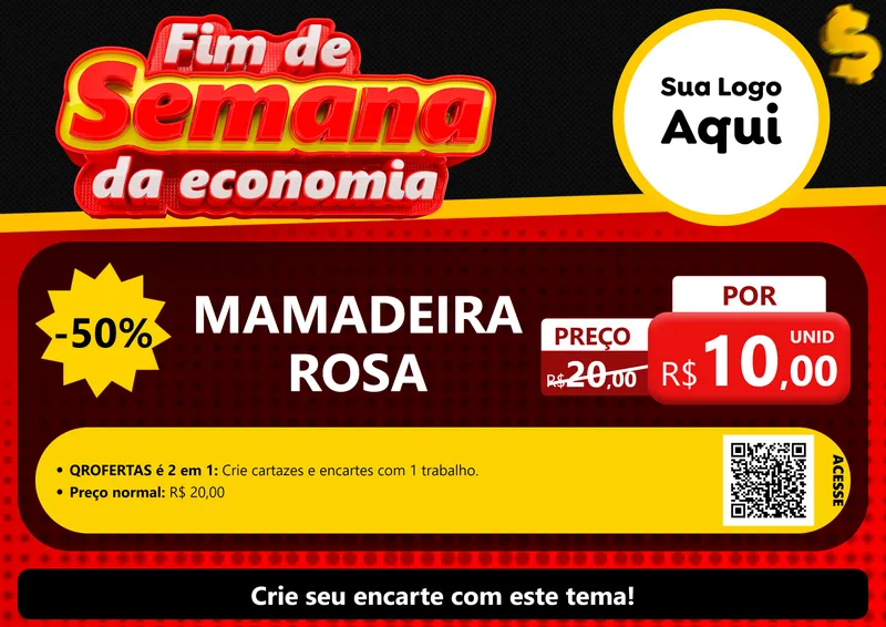 Modelo de Cartaz para Cartaz A4 Horizontal com o tema Fim de Semana da Economia para Bebês