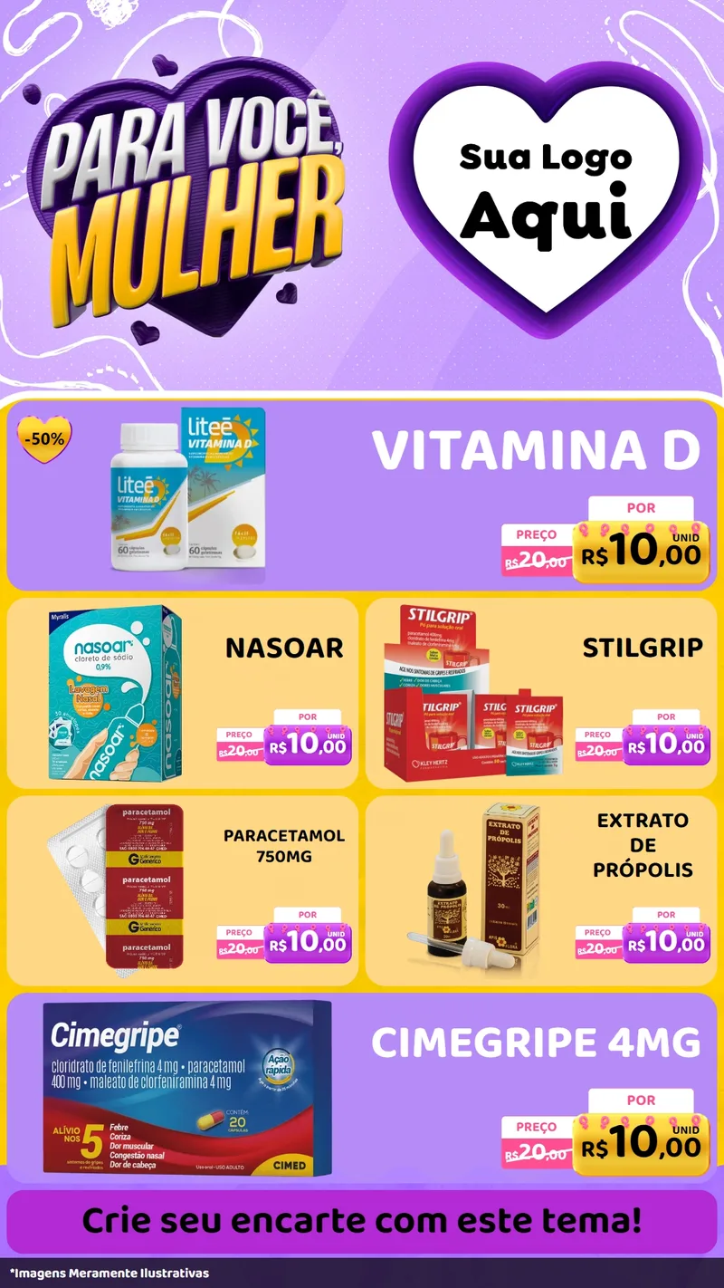 Modelo de TV para TV Vertical com o tema Para Você, Mulher para Farmácia