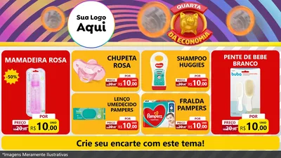 Modelo de TV para TV Horizontal com o tema Quarta da Economia para Bebês