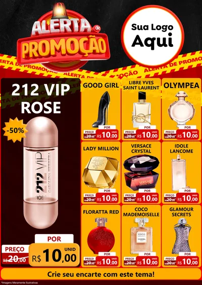 Modelo de Encarte para Encarte A4 Vertical com o tema Alerta de Promoção para Perfumes