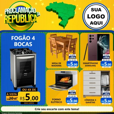 Modelo de Rede Social para Feed Facebook com o tema Proclamação da República para Móveis e Eletro