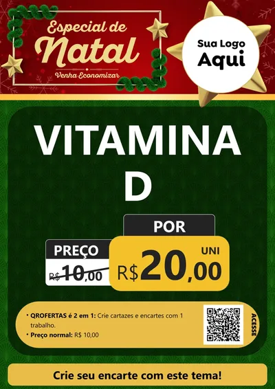 Modelo de Cartaz para Cartaz A4 Vertical com o tema Especial de Natal para Farmácia