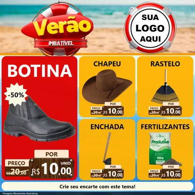 Modelo de Rede Social para Feed Facebook com o tema Verão Imbatível para Agropecuária
