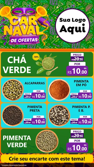 Modelo de TV para TV Vertical com o tema Carnaval de Ofertas para Produtos Naturais