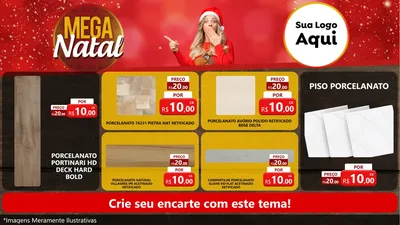 Modelo de TV para TV Horizontal com o tema Mega Natal para Pisos e revestimentos